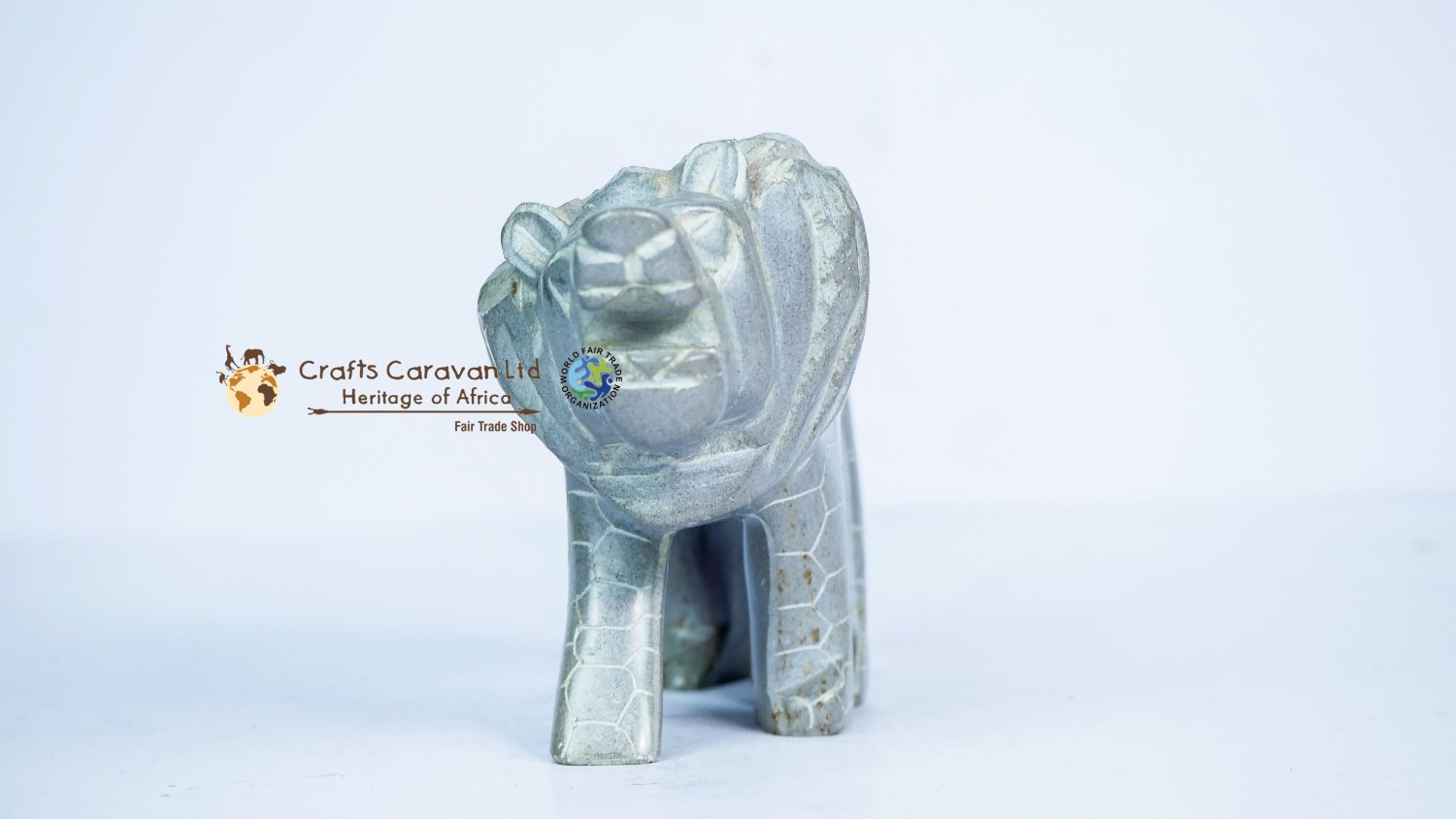 Hexagon Detail Walking Lion Sculpture